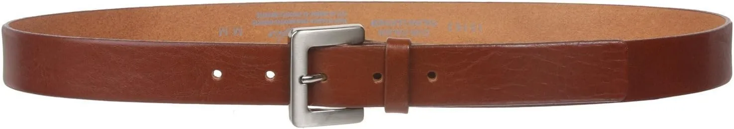 1 1/8" Bovine Leather Plain Belt with Satin Nickel Buckle