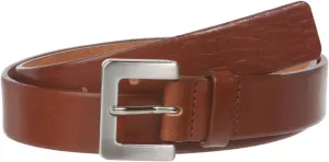 1 1/8" Bovine Leather Plain Belt with Satin Nickel Buckle