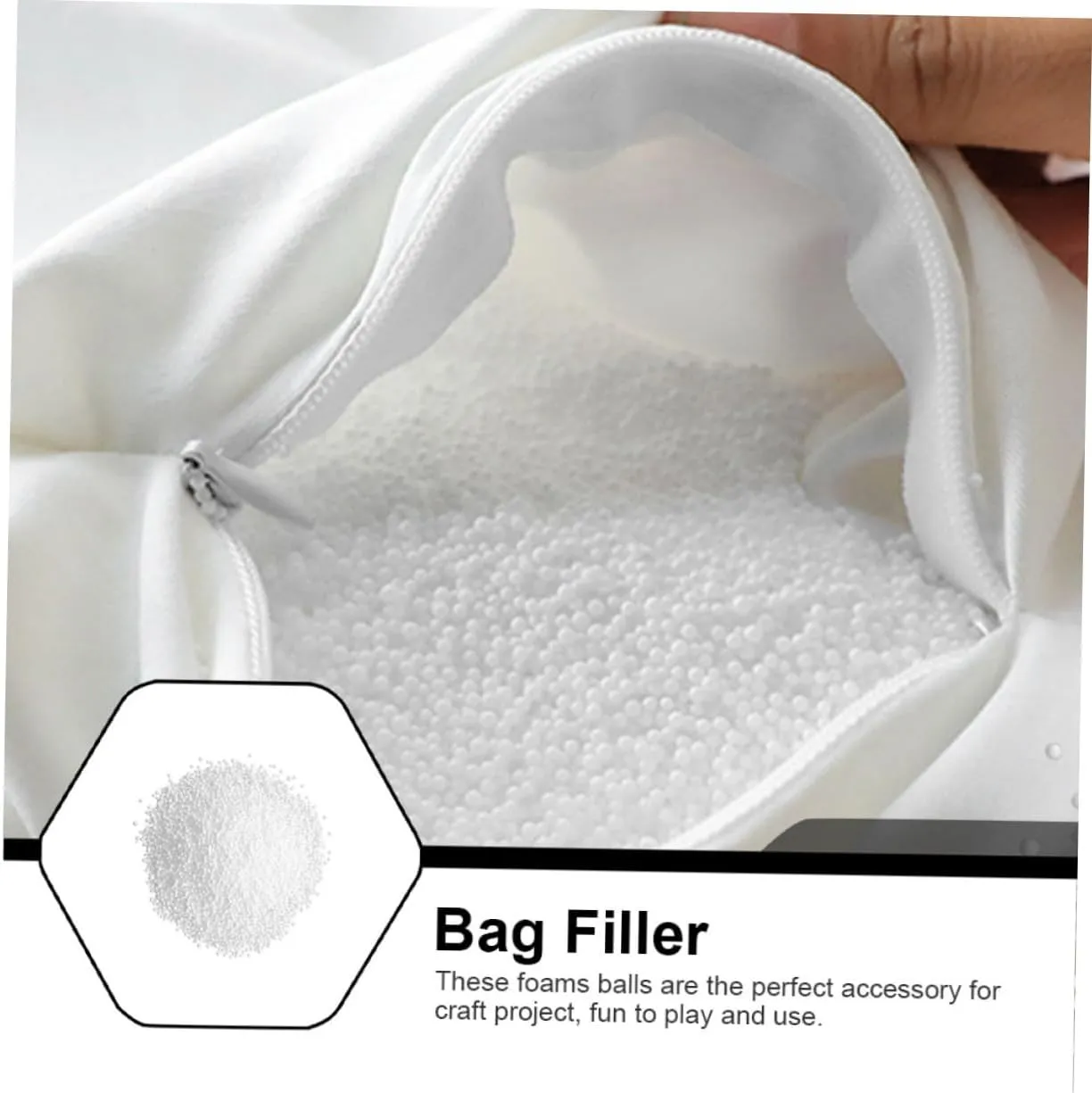 1 Pack Beads for Bean Bags Filling Particles for Sofa Couch Stuffing Craft Projects Dolls Decor Resilient Balls for Extended Use