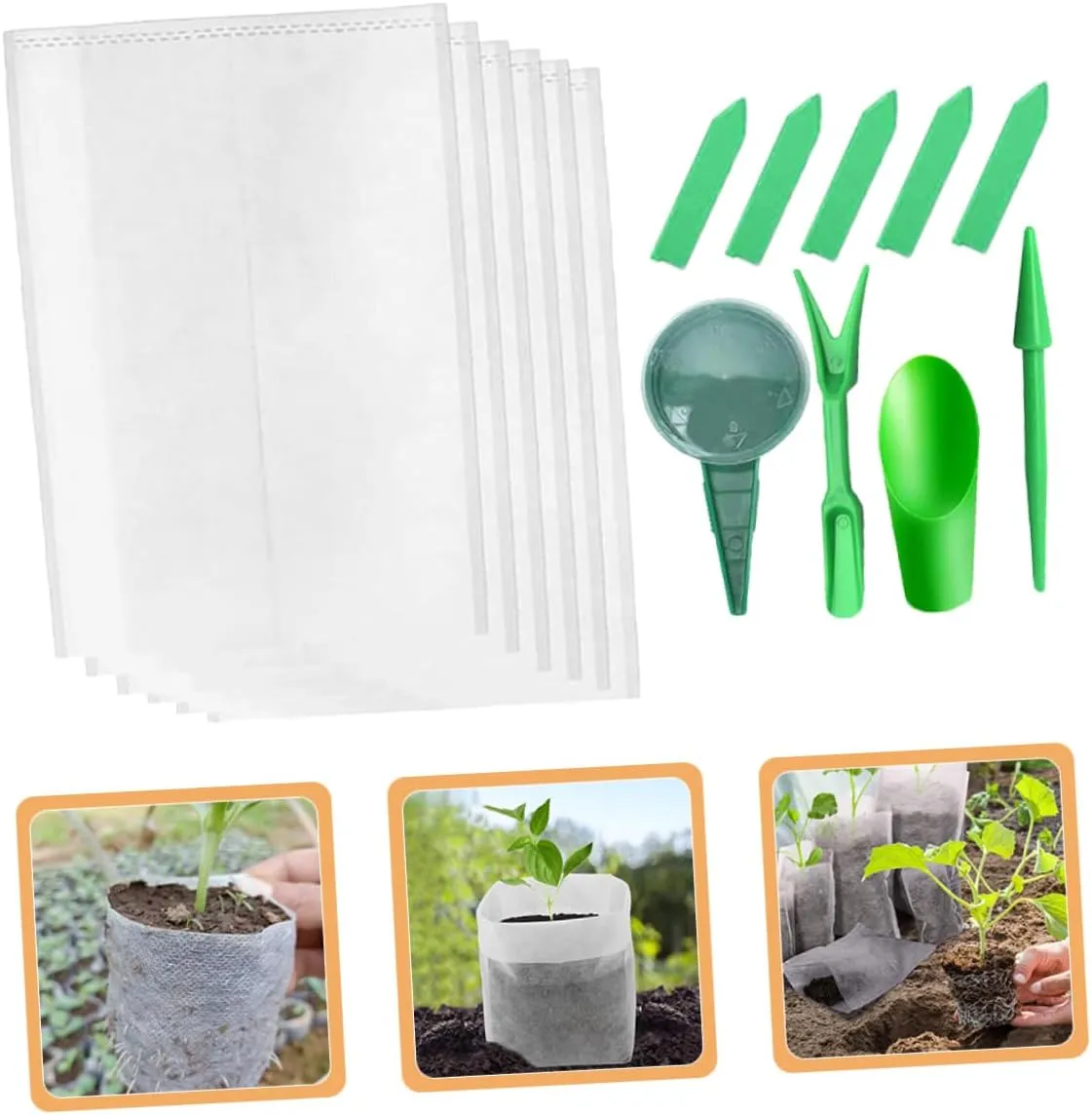 1 Set Flowers Plants Grow Bags Plant Nursery Bags Vegetables Plant Bags for Outdoor Plants Horticultural Nursery Grow Pouch Garden Planting Bags Plant Grow Bags Non-Woven Fabric