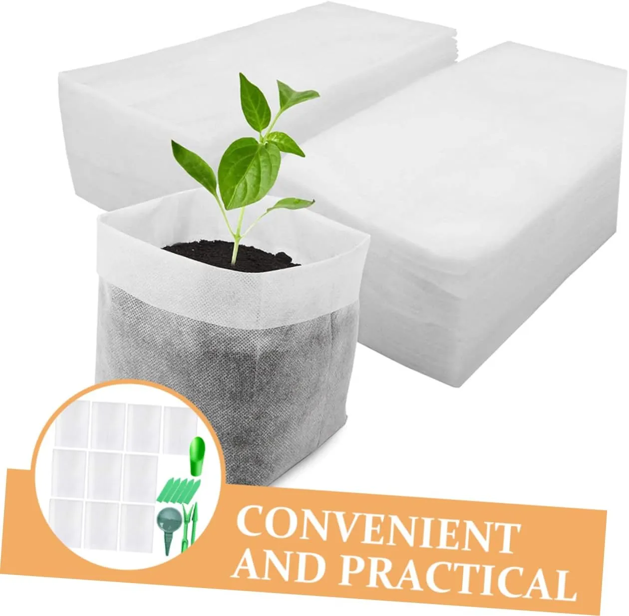 1 Set Nursery Bag Garden Bed Bags Outdoor Seedling Vegetable Plants Grow Gardening Supplies Horticultural Plant Bag Nursery Pouches Planting Bag Planting Pouch Non-Woven Fabric