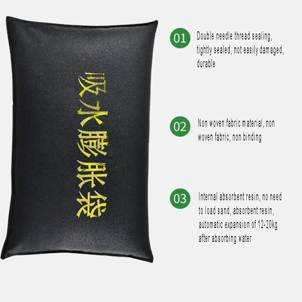 10 Pcs Water Barrier, Flood Prevention Barrier Reusable Sand Sandless Sand Bags Rain Hurricane Flood Barrier for Property Home Flood Control (Color : Green, Size : 25x100cm)