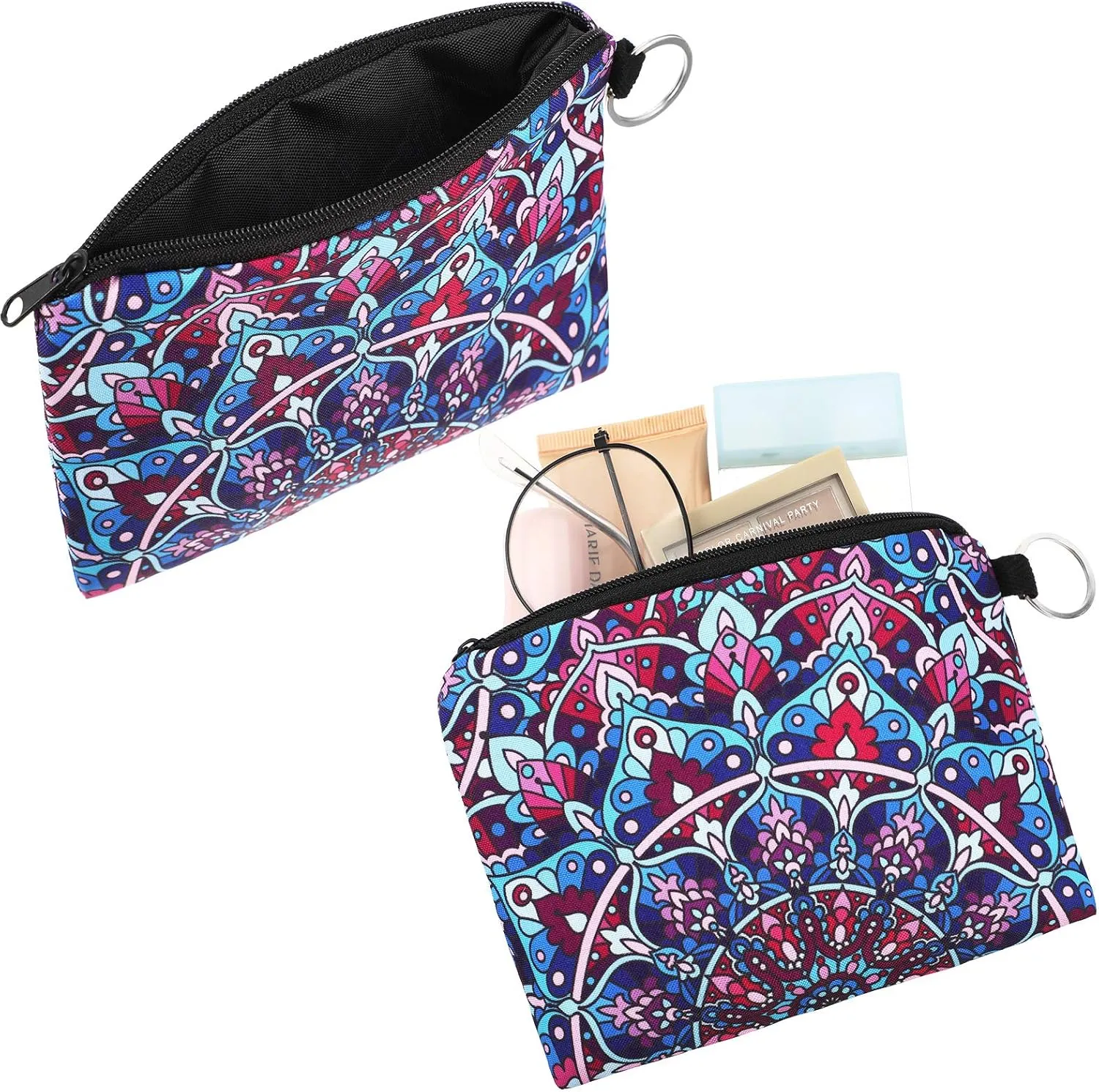 10 Pieces Small Coin Purse Boho Change Purse Pouch Mini Wallet Coin Bag with Zipper Exquisite Present for Women Girls on Valentine's Day