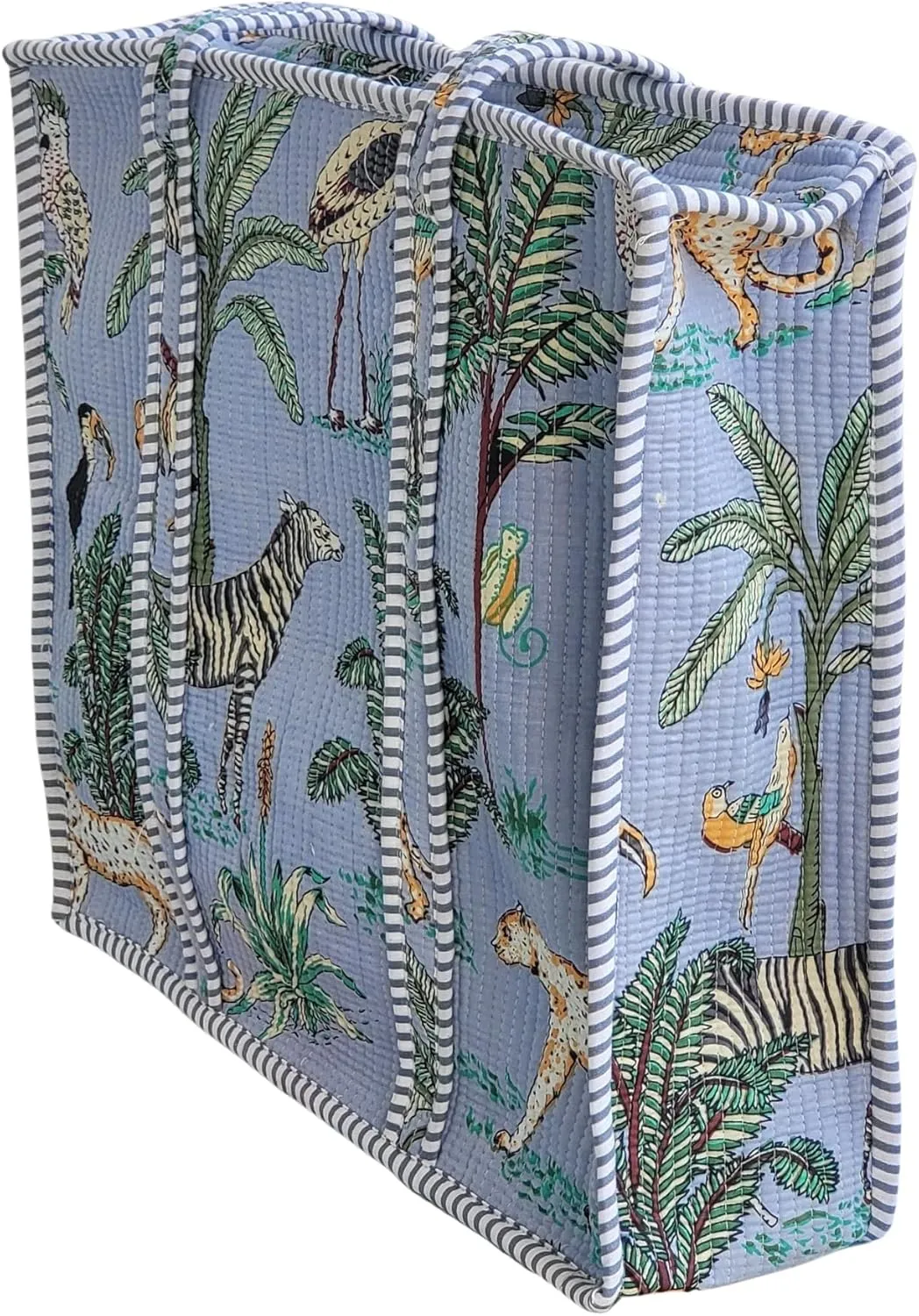 100% Cotton Jungle Print Shoulder Bag Tote Bag Women Reversible Shopping Bag and Grocery Bags Stylish Travel Bag Gift for Her