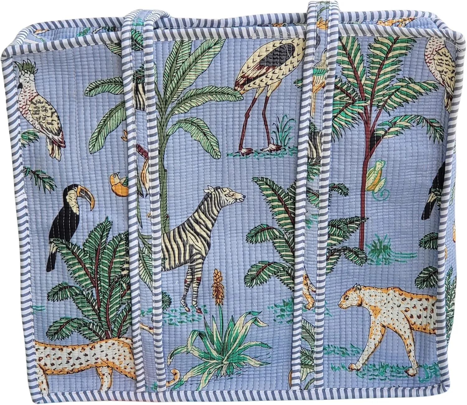 100% Cotton Jungle Print Shoulder Bag Tote Bag Women Reversible Shopping Bag and Grocery Bags Stylish Travel Bag Gift for Her