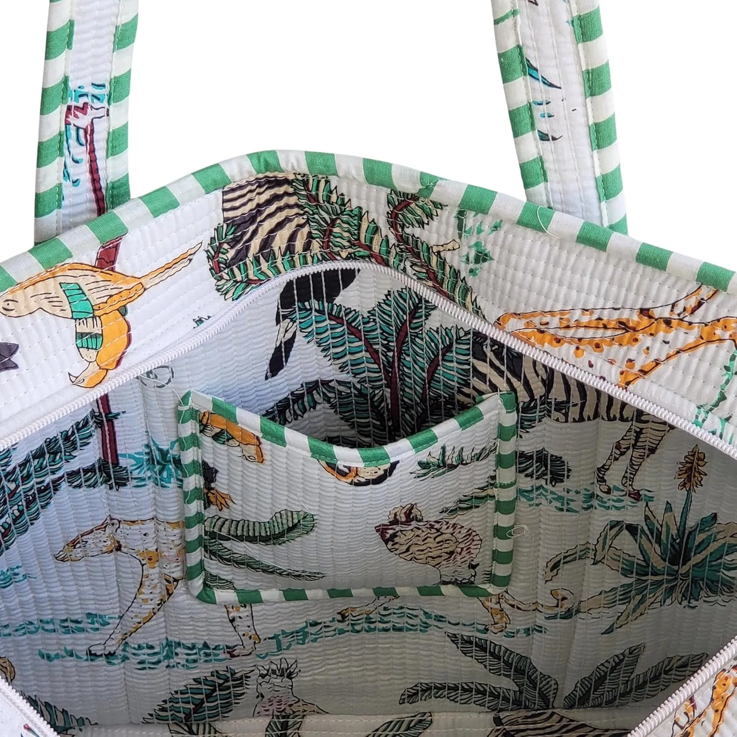 100% Cotton Jungle Print Shoulder Bag Tote Bag Women Reversible Shopping Bag and Grocery Bags Stylish Travel Bag Gift for Her