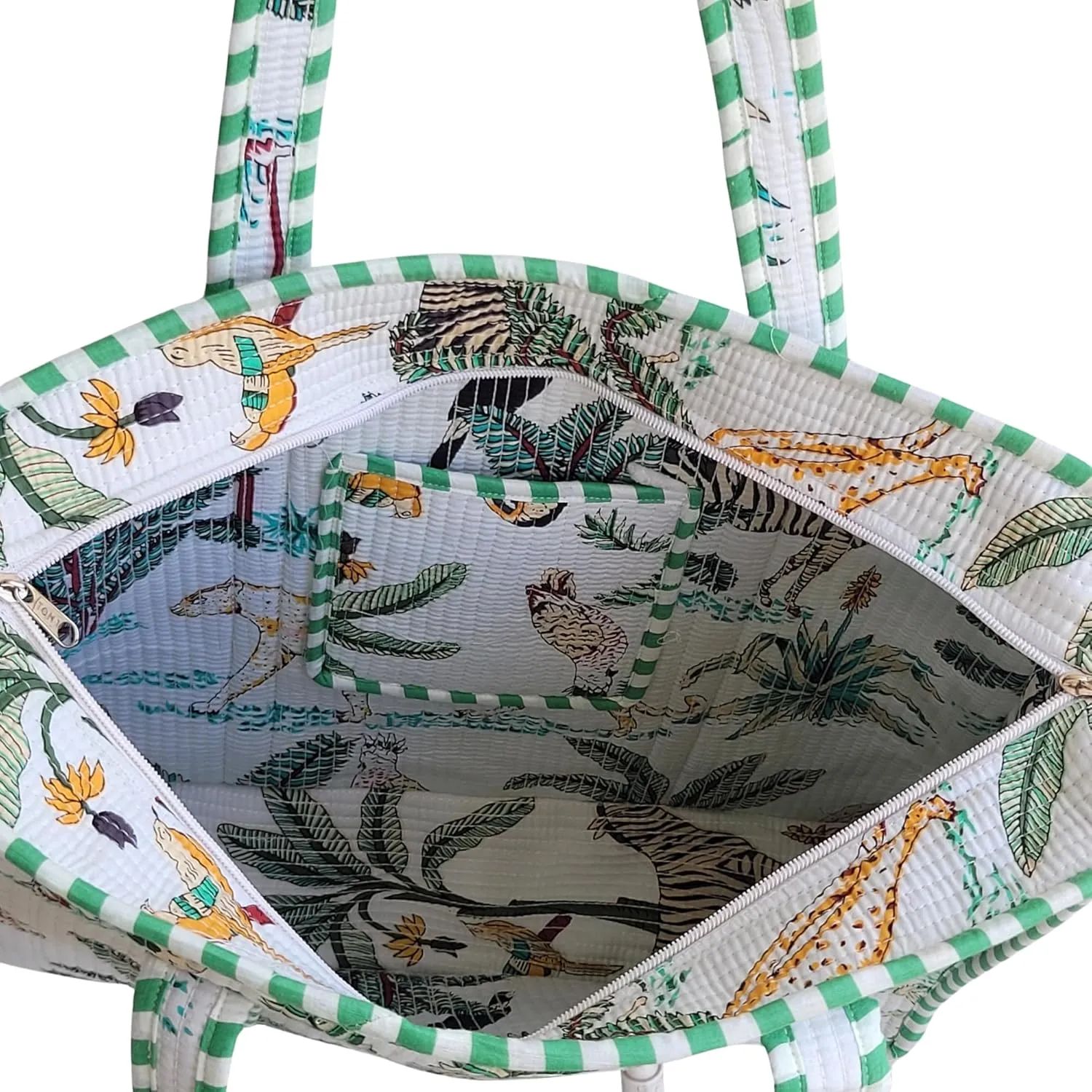 100% Cotton Jungle Print Shoulder Bag Tote Bag Women Reversible Shopping Bag and Grocery Bags Stylish Travel Bag Gift for Her