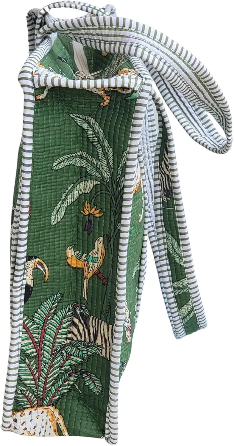 100% Cotton Jungle Print Shoulder Bag Tote Bag Women Reversible Shopping Bag and Grocery Bags Stylish Travel Bag Gift for Her
