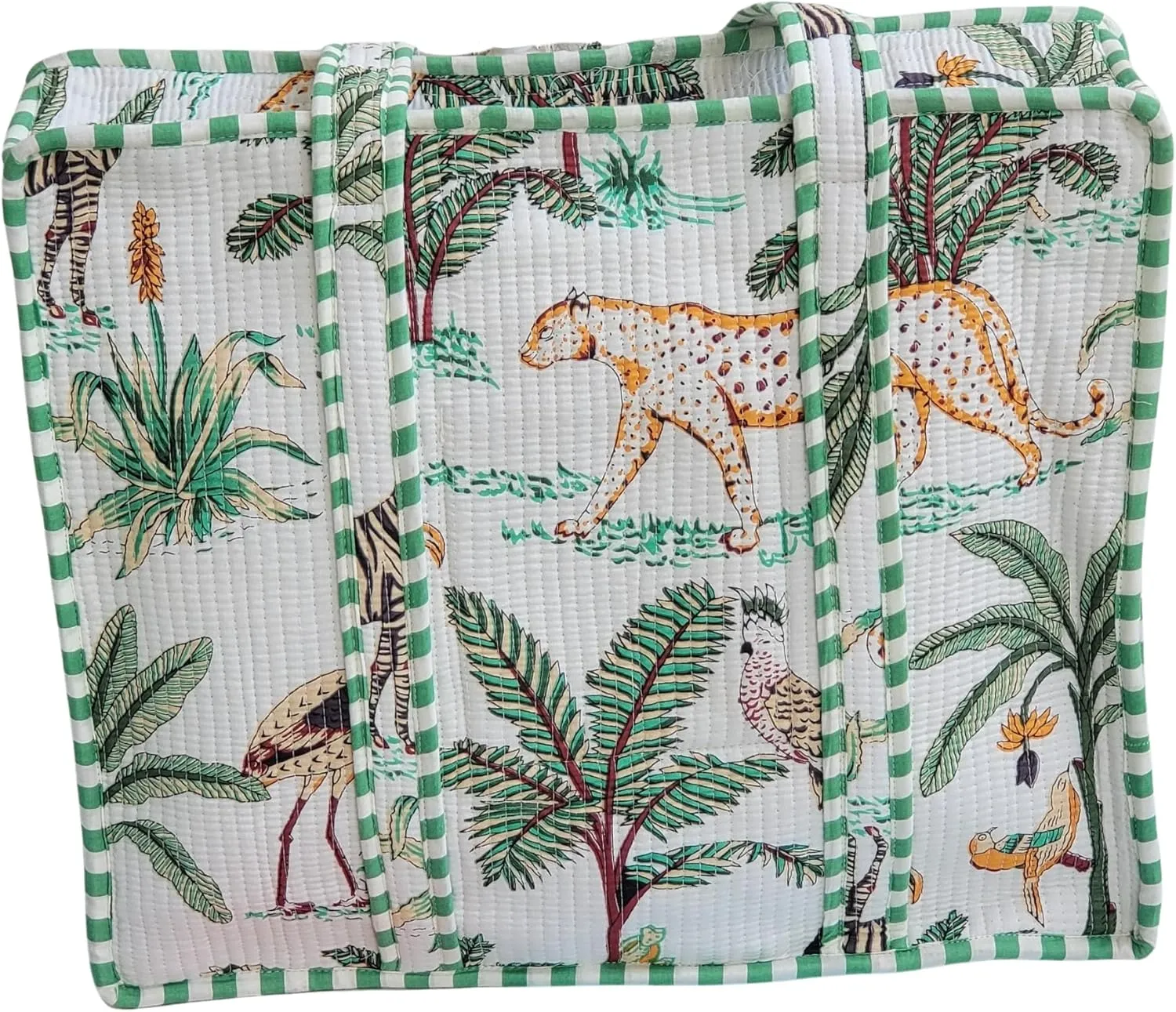 100% Cotton Jungle Print Shoulder Bag Tote Bag Women Reversible Shopping Bag and Grocery Bags Stylish Travel Bag Gift for Her