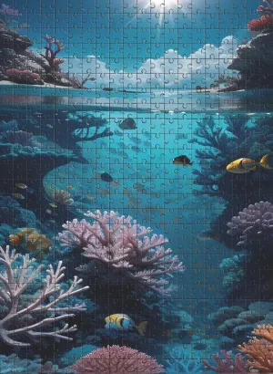 1000 Piece Jigsaw Puzzle Adults Coral Fishes in Shallow Waters of The Sea Challenging Educational Game Fun Family Activities Puzzle Floor Props Kid Gift Unzip Toy Wooden Puzzles
