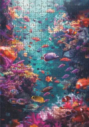 1000 Piece Jigsaw Puzzle Adults Fish Coral On The Bottom of The Sea Challenging Educational Game Fun Family Activities Animals Puzzle Floor Props Kid Gift Unzip Toy Wooden Puzzles