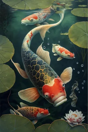 1000 Piece Jigsaw Puzzle Adults,Wooden Puzzles,Lotus Koi Fish Puzzle-Adult Stress Relief Educational -Fun Family Game-Wall Art-Colorful Puzzles for Home Decoration