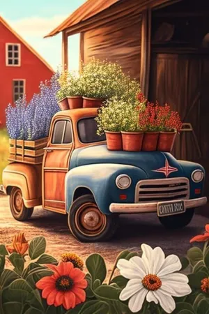 1000 Pieces Puzzle for Adult Sunshine Flower Farm Car Wooden Jigsaw Puzzles Challenging Educational Fun Toys for Family Creative Gift