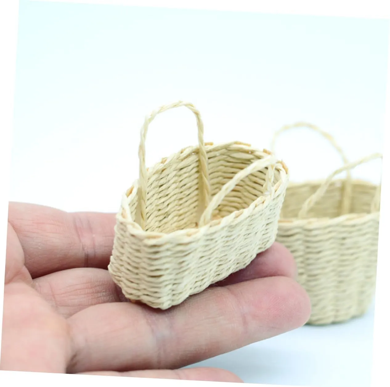 10pcs Mini Woven Basket for Dollhouse Decorative Storage Model Compact and Lightweight for Mini House Accessories for Crafts and Home