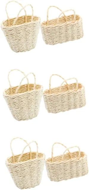 10pcs Mini Woven Basket for Dollhouse Decorative Storage Model Compact and Lightweight for Mini House Accessories for Crafts and Home