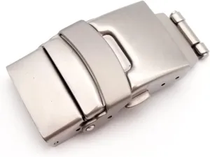 12 15 18mm Double Press Safety Buckle Solid Color Stainless Steel Clasp Smart Watch Buckle Watch Clasp Accessories Clasp(15mm)