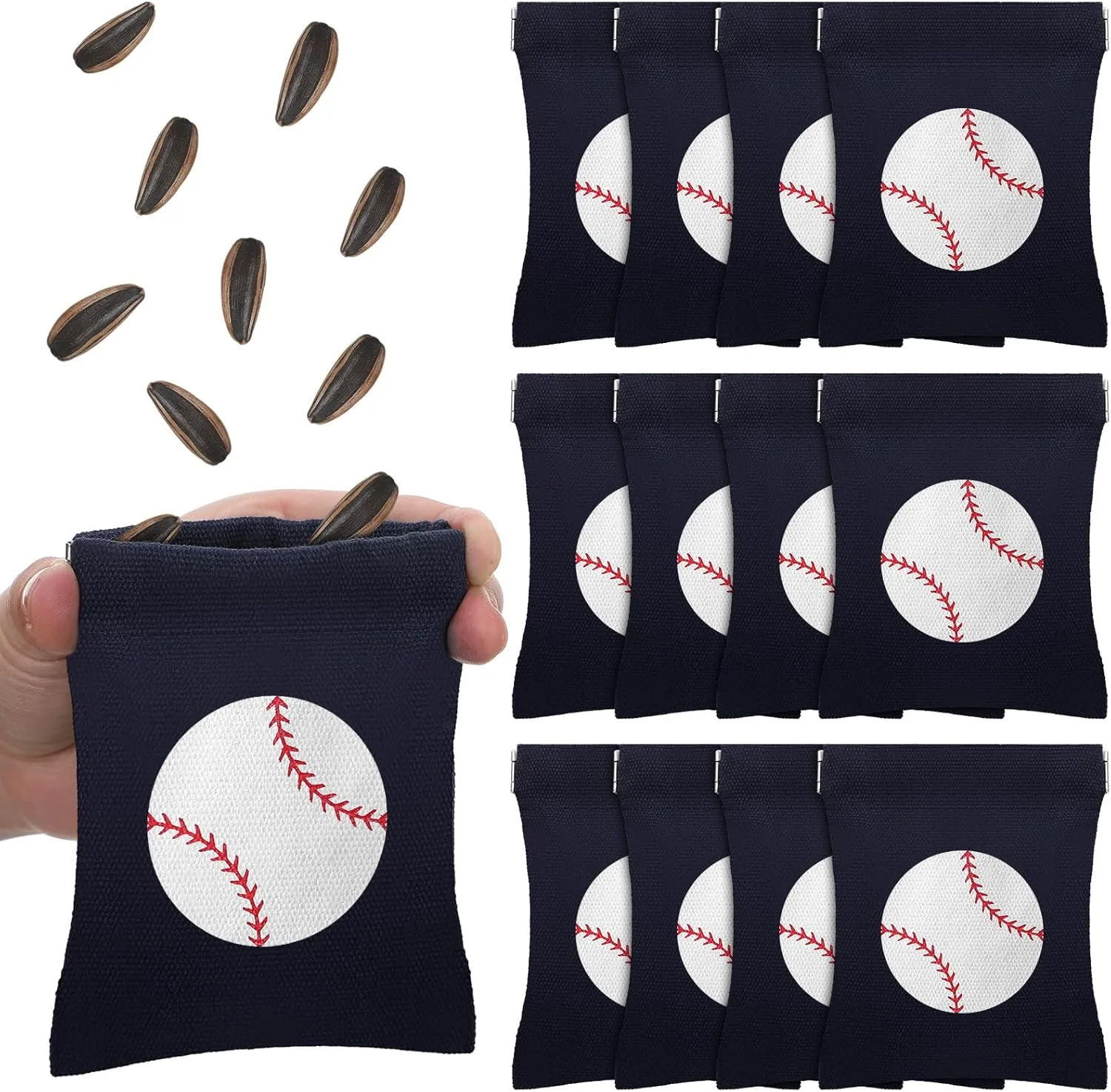 12 Pcs Baseball Seed Sacks Bags for Team Seed Pouch Squeeze Pouch Gift Bag Coins Purse for Baseball Team Players Party Favors