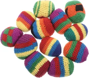 12Pcs Small Crochet Kick Sack Knitted Bean Bags for Indoor Soft Yarn Juggling Balls for Foot Bag Enhancing Motor Skills and Fun