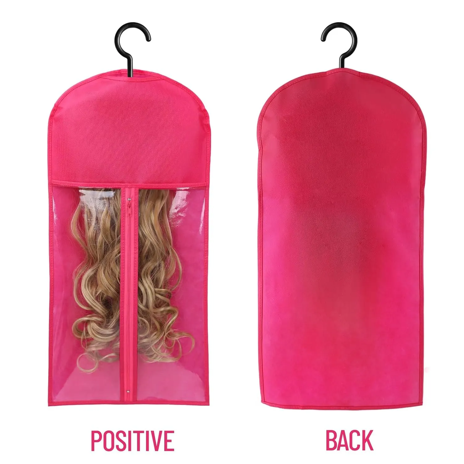 12PCS Wig Storage Bags With Hanger - Hair Extension Holder for Multiple Wigs, Extensions & Accessories
