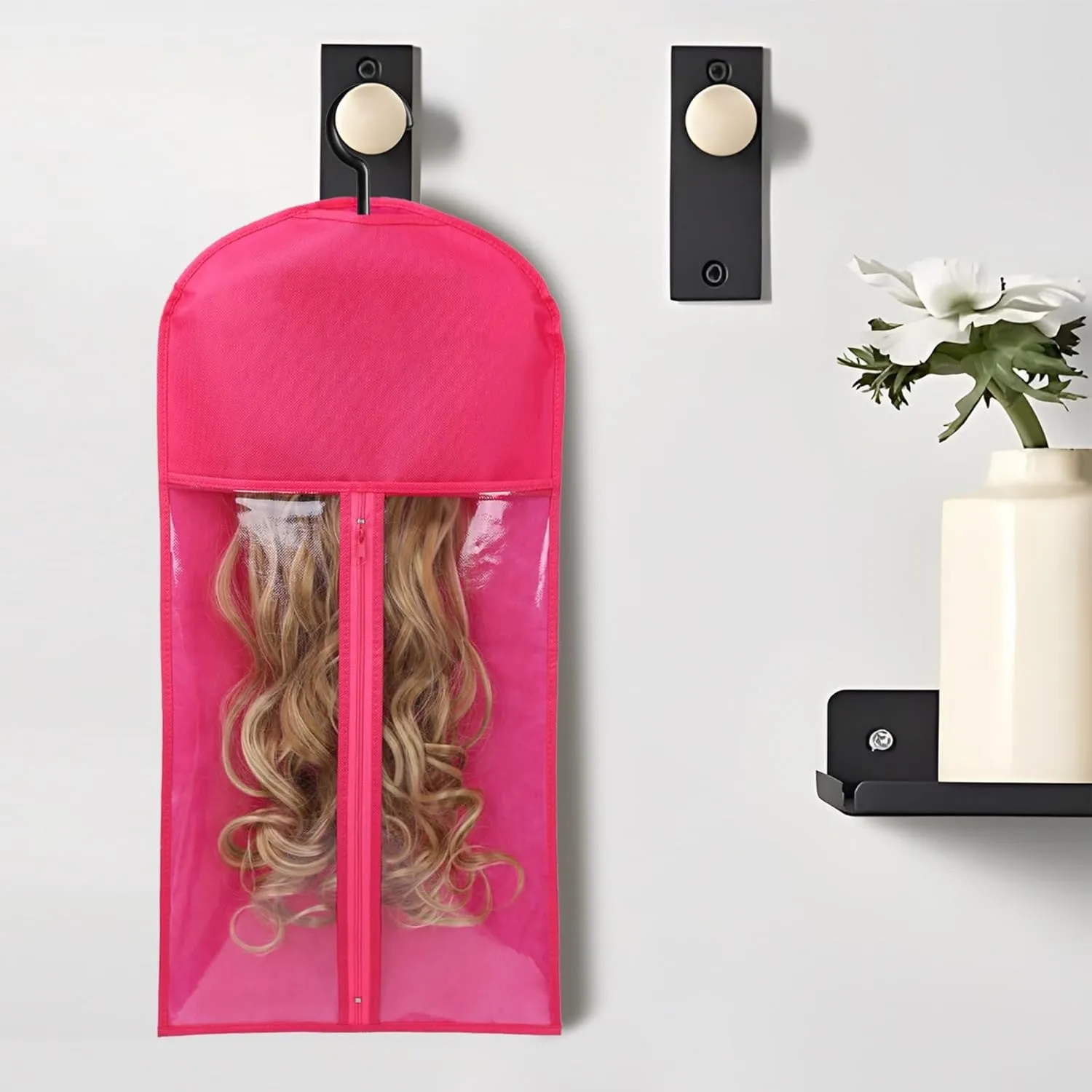 12PCS Wig Storage Bags With Hanger - Hair Extension Holder for Multiple Wigs, Extensions & Accessories