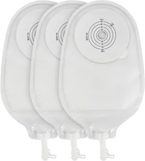 15 Pcs Urostomy Bag, Ostomy Bags with Closure for Colostomy Ileostomy Stoma Care, Cut-to-Fit 3/4"-2(10-50mm)