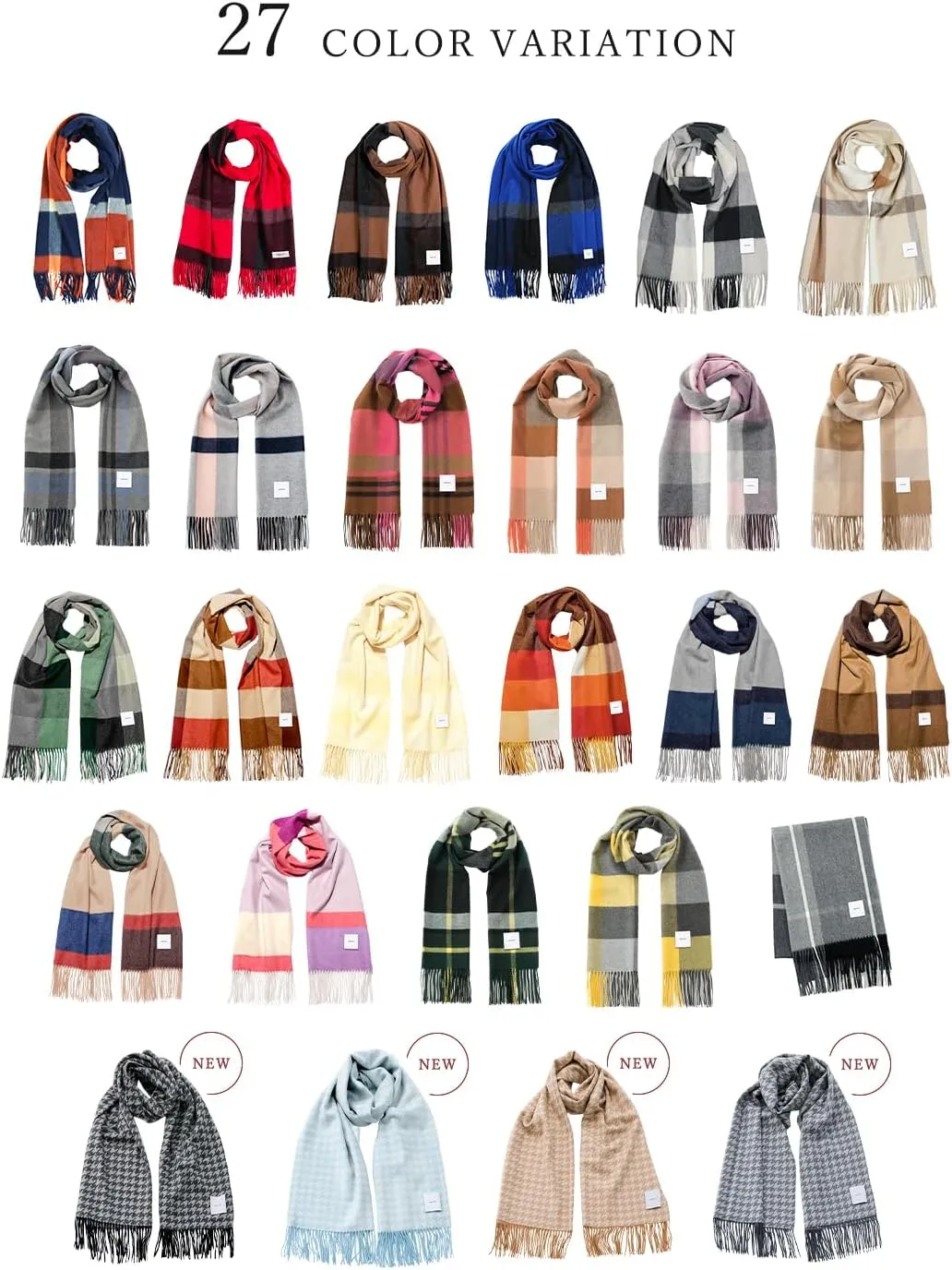 20 colors 100% finest cashmere plaid stole ladies large thick B0114B
