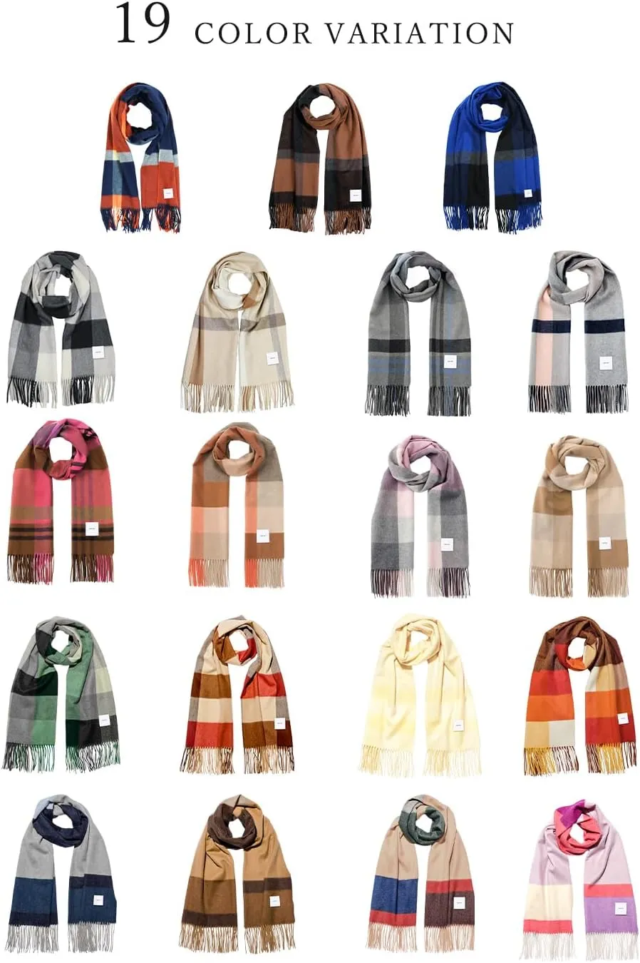 20 colors 100% finest cashmere plaid stole ladies large thick B0114B
