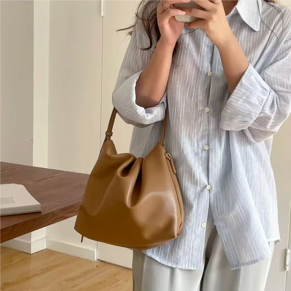 2025 Designer Bags Women Handbag Shoulder Solid Color Fashion Soft Pu Leather large capacity zipper tote bag