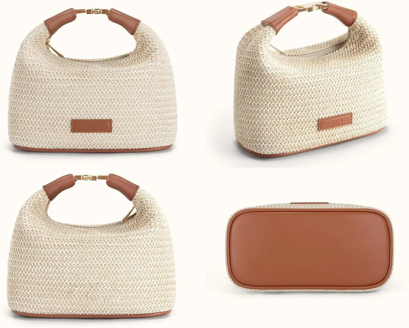 2025 Summer Straw Bag for Women Straw Woven Crossbody Purse Handmade Tote Bag Beach Handbag Raffia Woven Shoulder Clutch