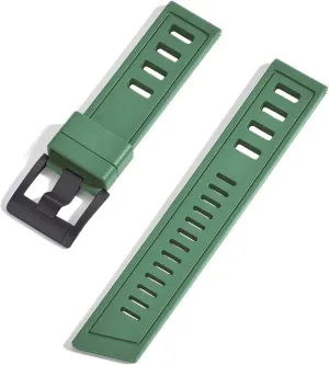 20mm 22mm Watch Strap Waterproof Quick Release Fluororubber Watchbands for Each Brand Diving Watches(Black Green,22mm)