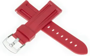 20mm Soft Rubber Strap Red Diver Watch Band fits Omega IWC with Brush Stainless Buckle