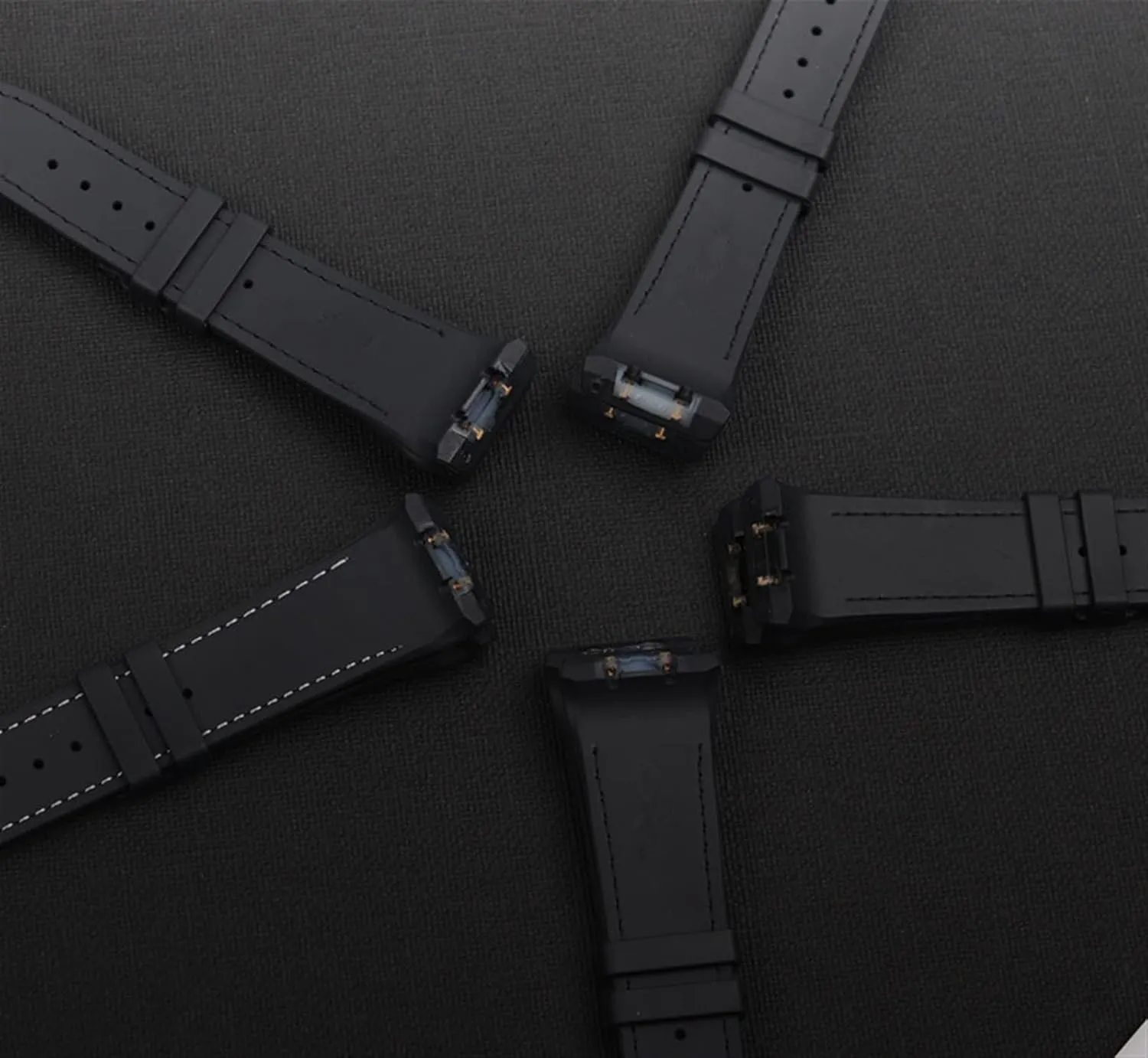 28mm Nylon Silicone Watch Strap Black Blue Folding Buckle Watchband for Franck Muller Series Watch