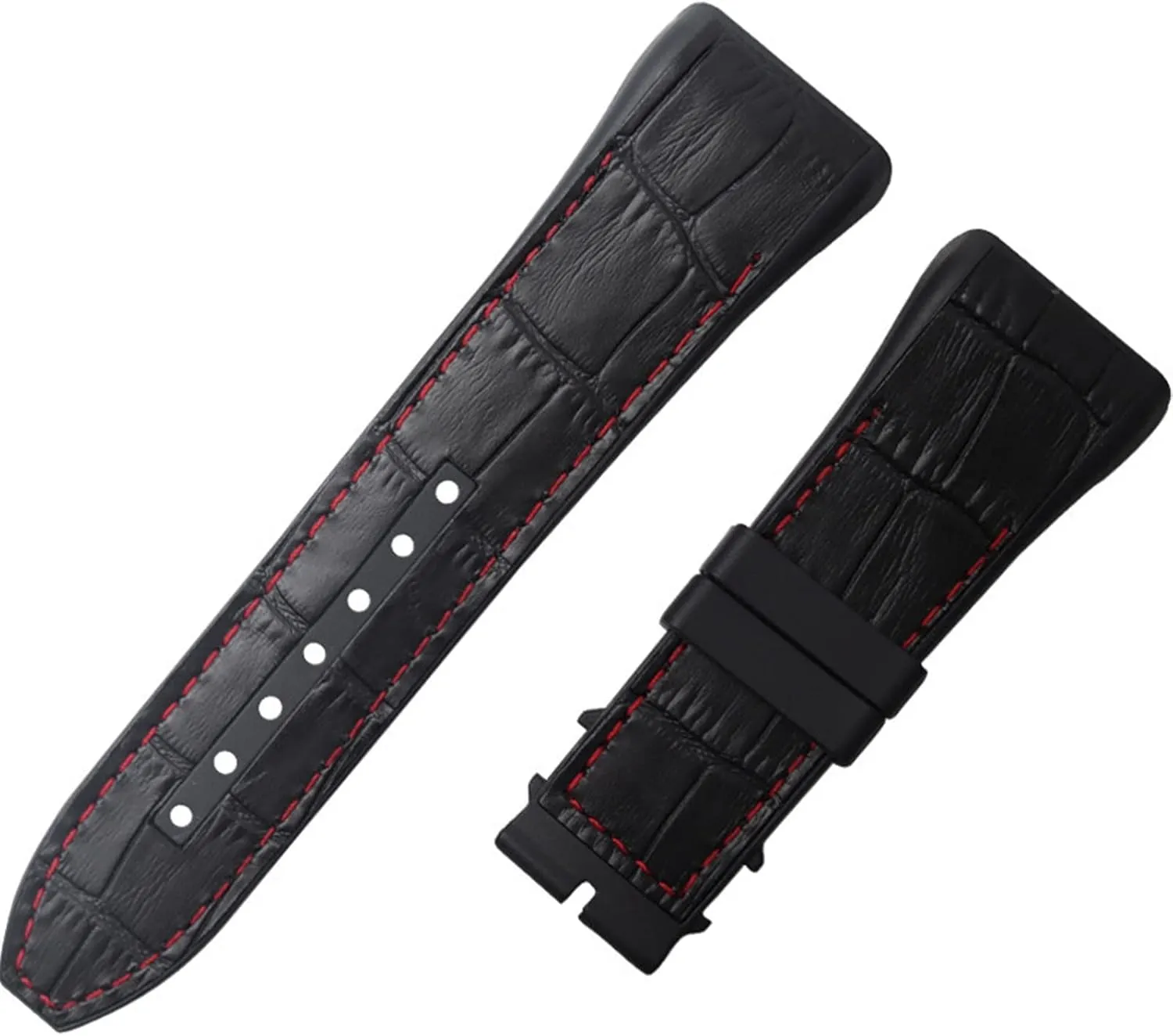 28mm Nylon Silicone Watch Strap Black Blue Folding Buckle Watchband for Franck Muller Series Watch