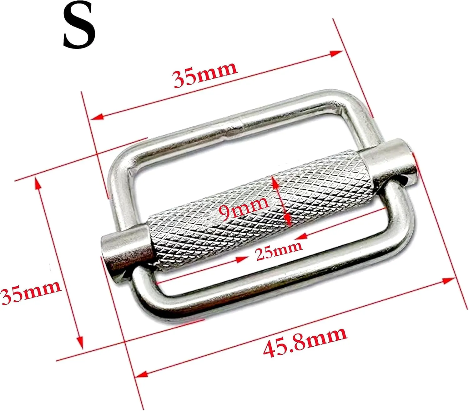 2Pack Stainless Steel 316 Slider adjustable Lock Buckles, Replacement for Belt backpack strap adjuster replacement