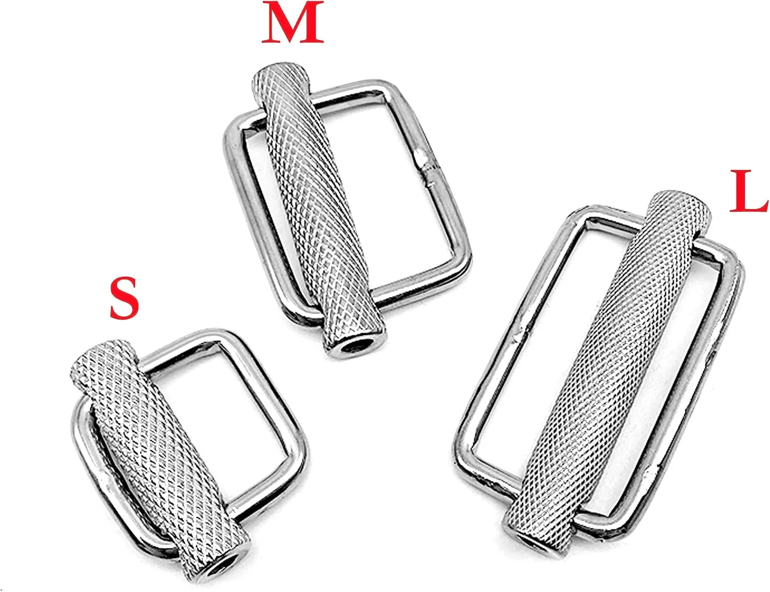 2Pack Stainless Steel 316 Slider adjustable Lock Buckles, Replacement for Belt backpack strap adjuster replacement