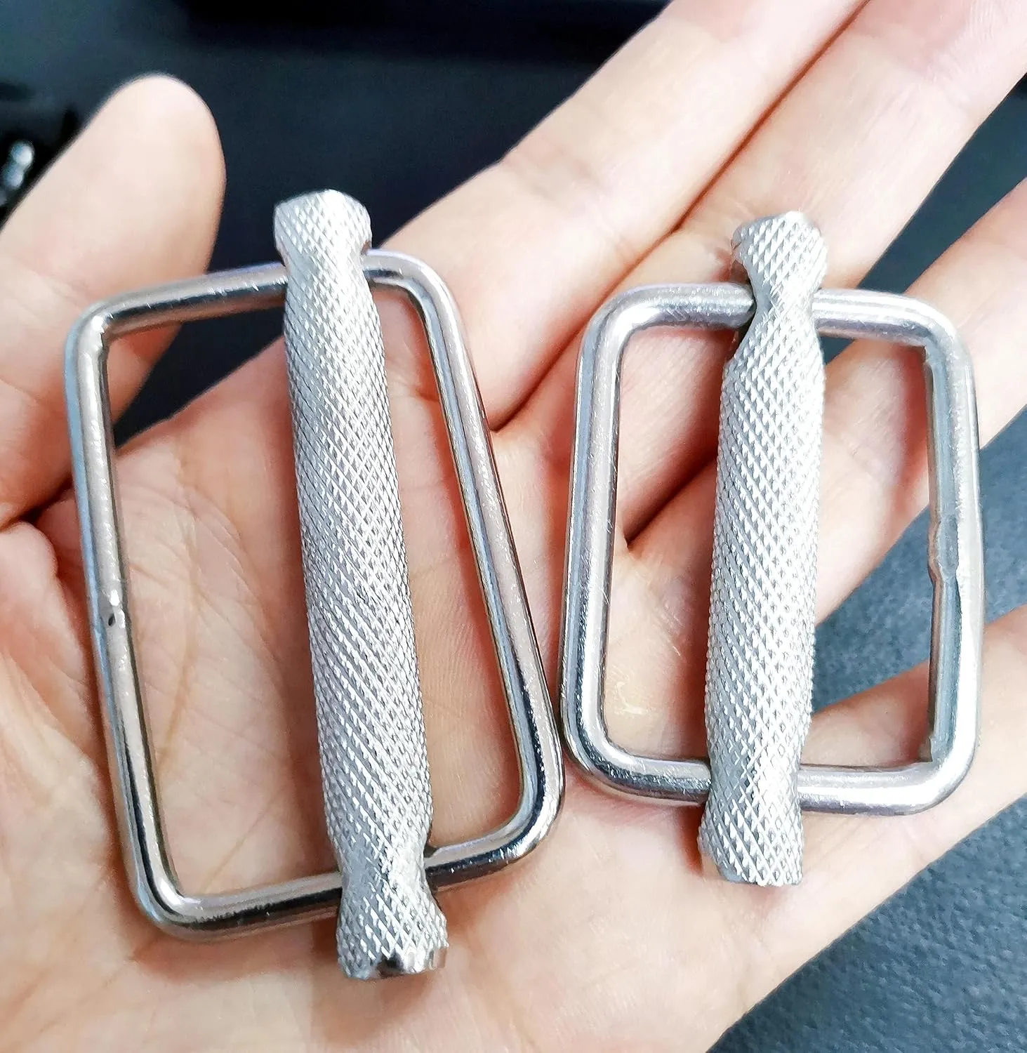 2Pack Stainless Steel 316 Slider adjustable Lock Buckles, Replacement for Belt backpack strap adjuster replacement