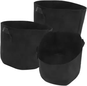 3Pcs Non Woven Plant Growing Bags for Nursery Fabric Planter with Excellent Drainage and Air Permeability for Garden Patio and Balcony Use