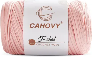400g T-Shirt Yarn Crochet Yarn for Beginner Crochet Bags/Basket/Coaster,400G/110yds High Elastic Polyester Thick Tshirt Light Pink