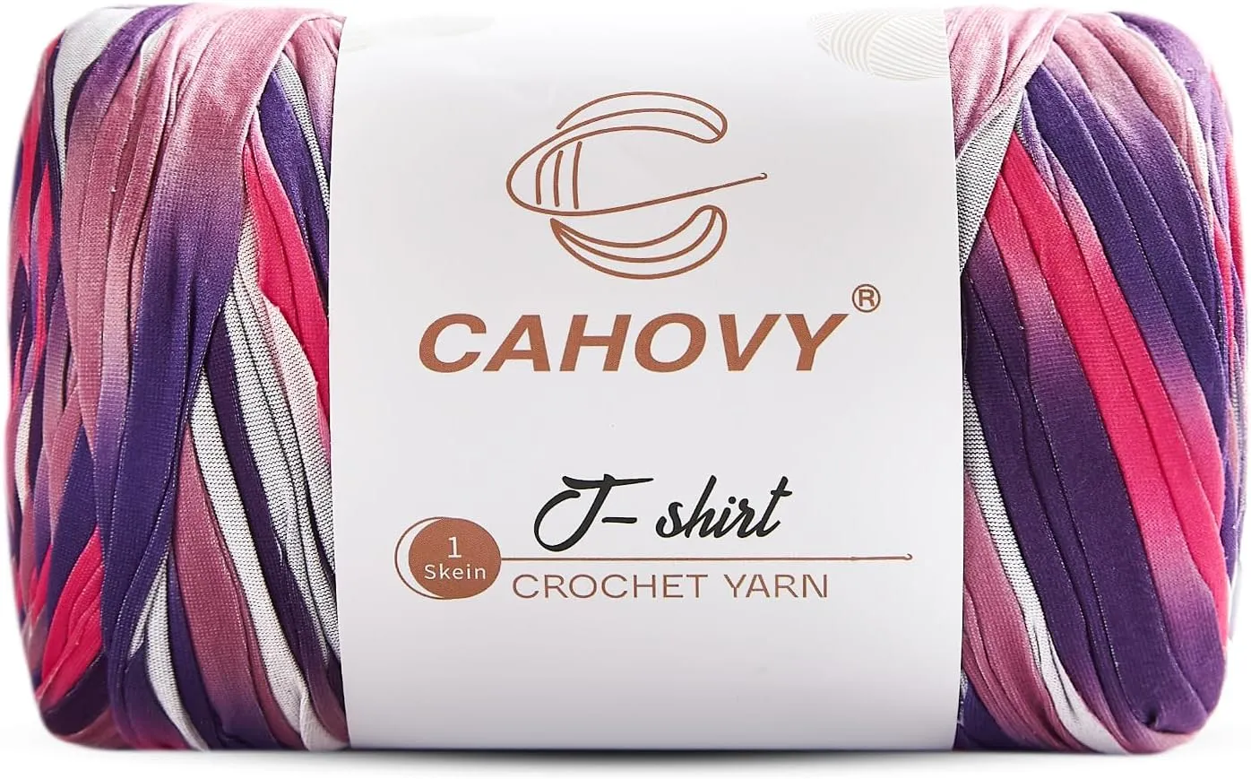 400g T-Shirt Yarn Crochet Yarn for Beginner Crochet Bags/Basket/Coaster,400G/110yds High Elastic Polyester Thick Tshirt Red&Purple