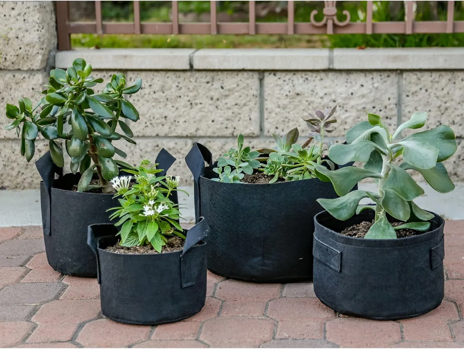 5-Pack 20 Gallon Grow Bags/Aeration Fabric Pots w/Handles (260GSM, White, 16H x 19D)