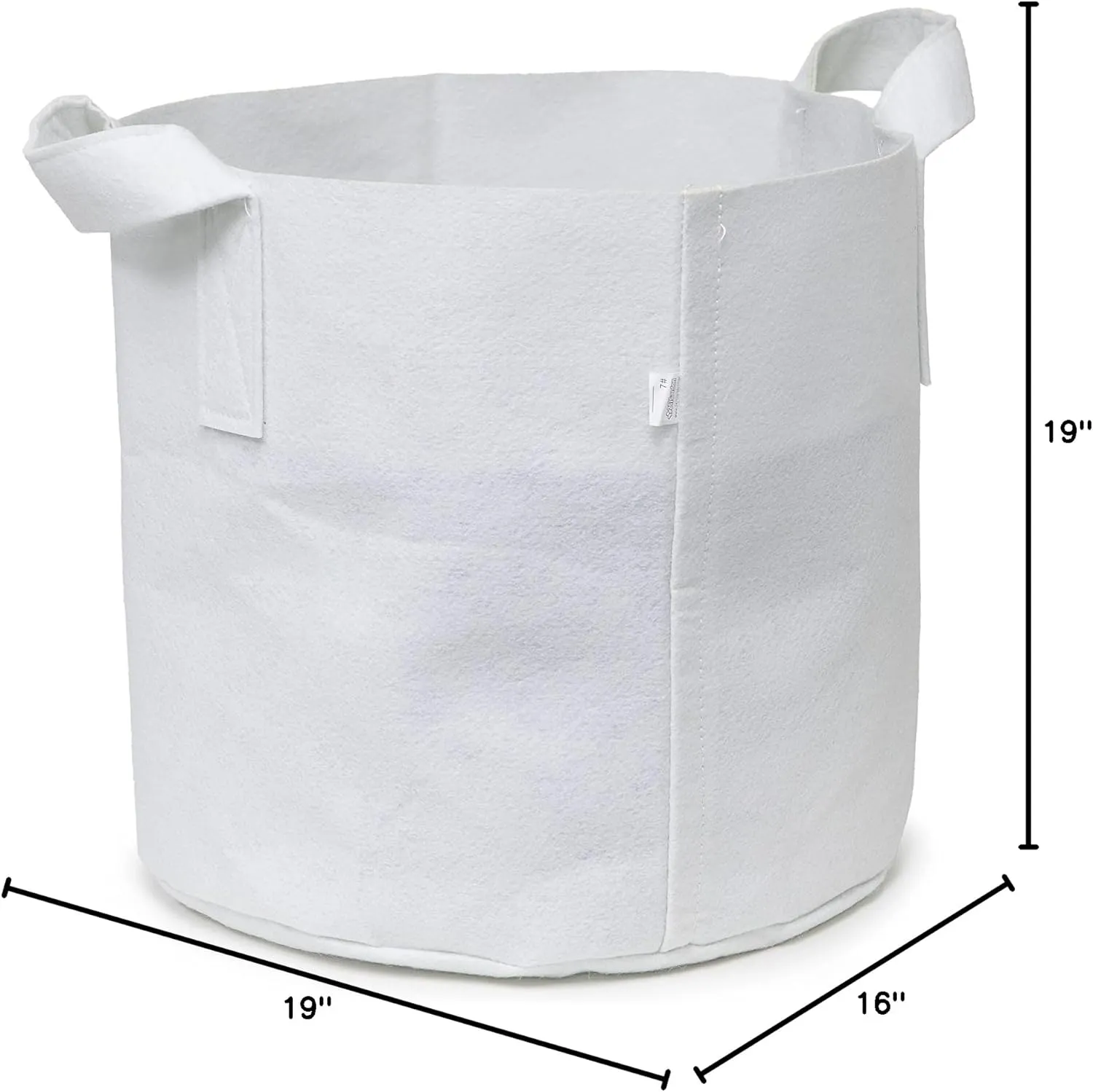 5-Pack 20 Gallon Grow Bags/Aeration Fabric Pots w/Handles (260GSM, White, 16H x 19D)