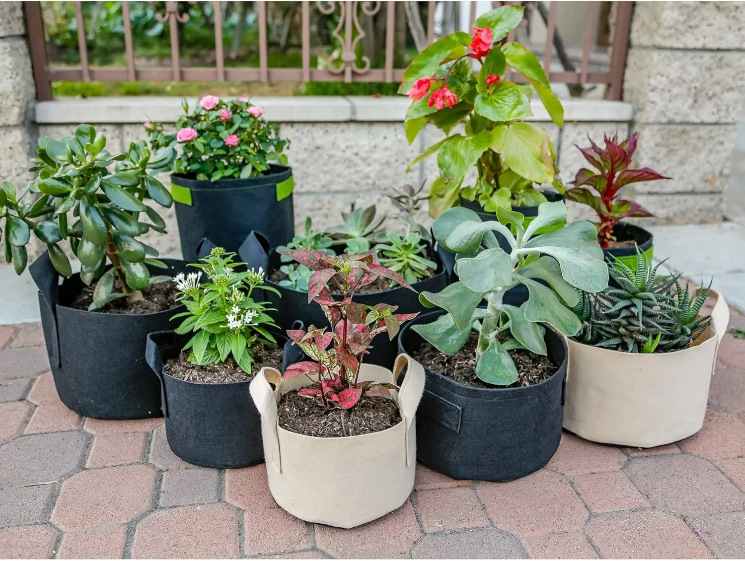 5-Pack 20 Gallon Grow Bags/Aeration Fabric Pots w/Handles (260GSM, White, 16H x 19D)