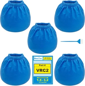 5 Pack VRC2 Vacuum Filter for Armor All 2.5 Gallon and Vacmaster 1.5 to 3.2 Gallon Wet/Dry Vacuums, part # VRC2, Armor All AA255 Replacement Cloth Filter, Armor All Filter Bags
