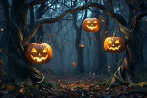 500 Pieces Puzzle for Adult Twisted Vines with Glowing Jack O Lanterns Wooden Jigsaw Puzzles Challenging Educational Interactive Toys for Family Creative Gift Thick Sturdy