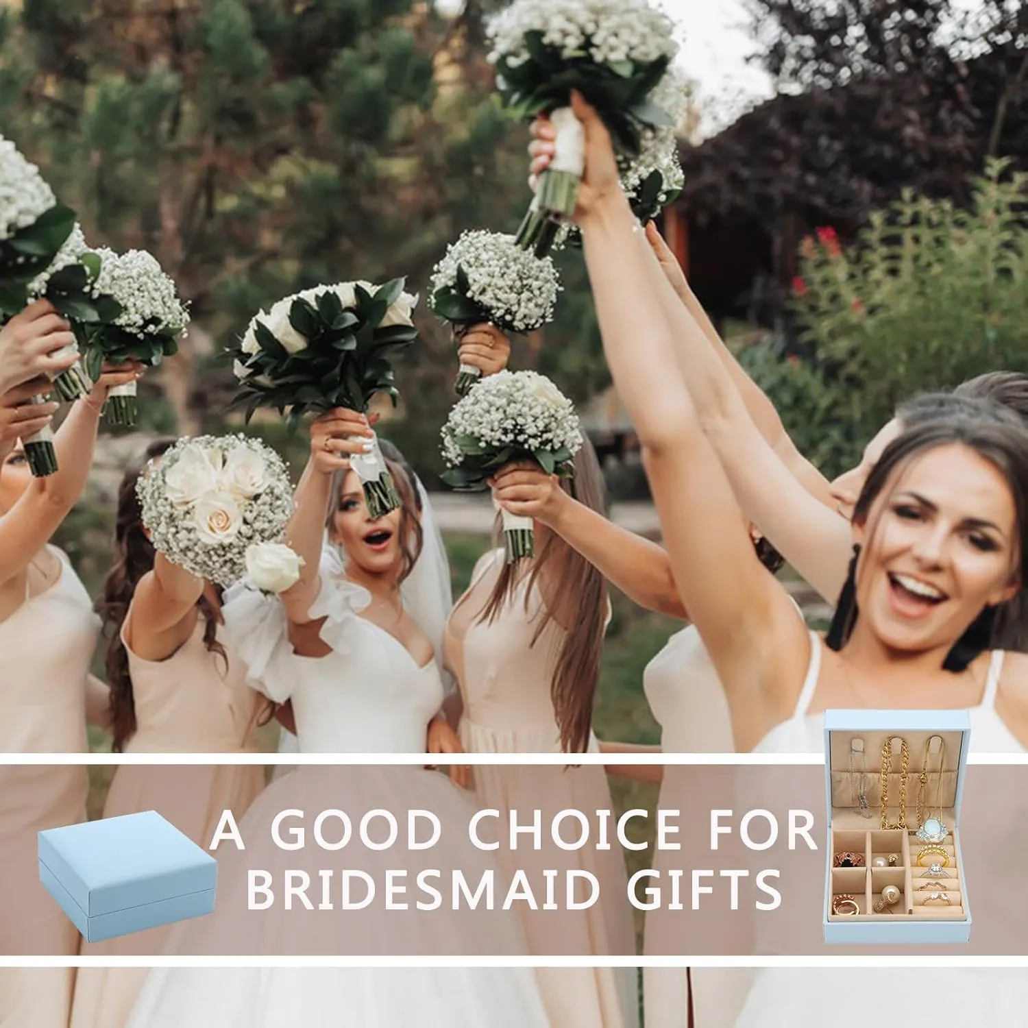 5pcs Bridesmaid Scrunchies Proposal Gifts makeup bag bulk Jewelry Box 4.1inch square Hair Claws Bachelorette Hair Clip heart sunglasses Girls for Wedding Party Favors (Black, Small)