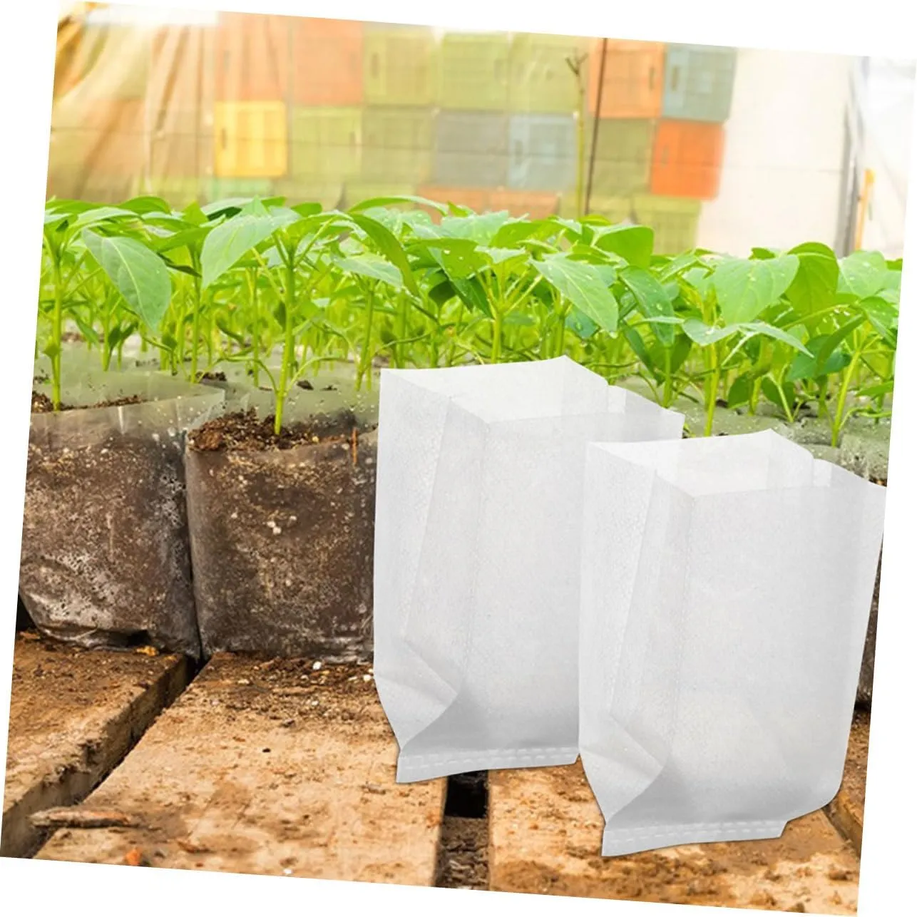 5sets Horticultural Planting Bags Planting-Grow-Bags Fine Drainage Breathable for Healthy Plant Growth 100pcs*5