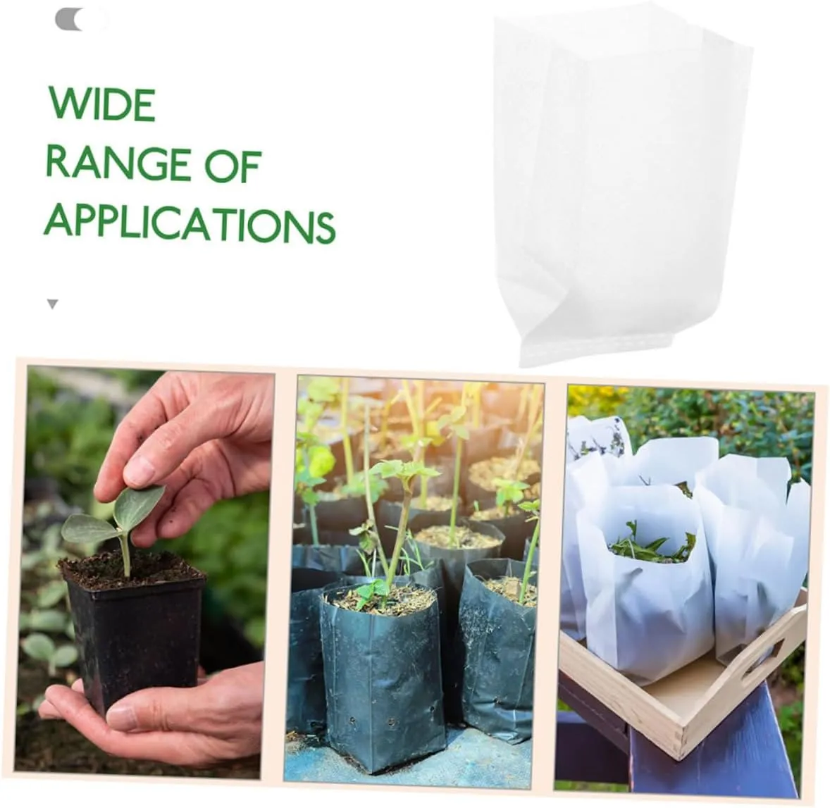5sets Horticultural Planting Bags Planting-Grow-Bags Fine Drainage Breathable for Healthy Plant Growth 100pcs*5