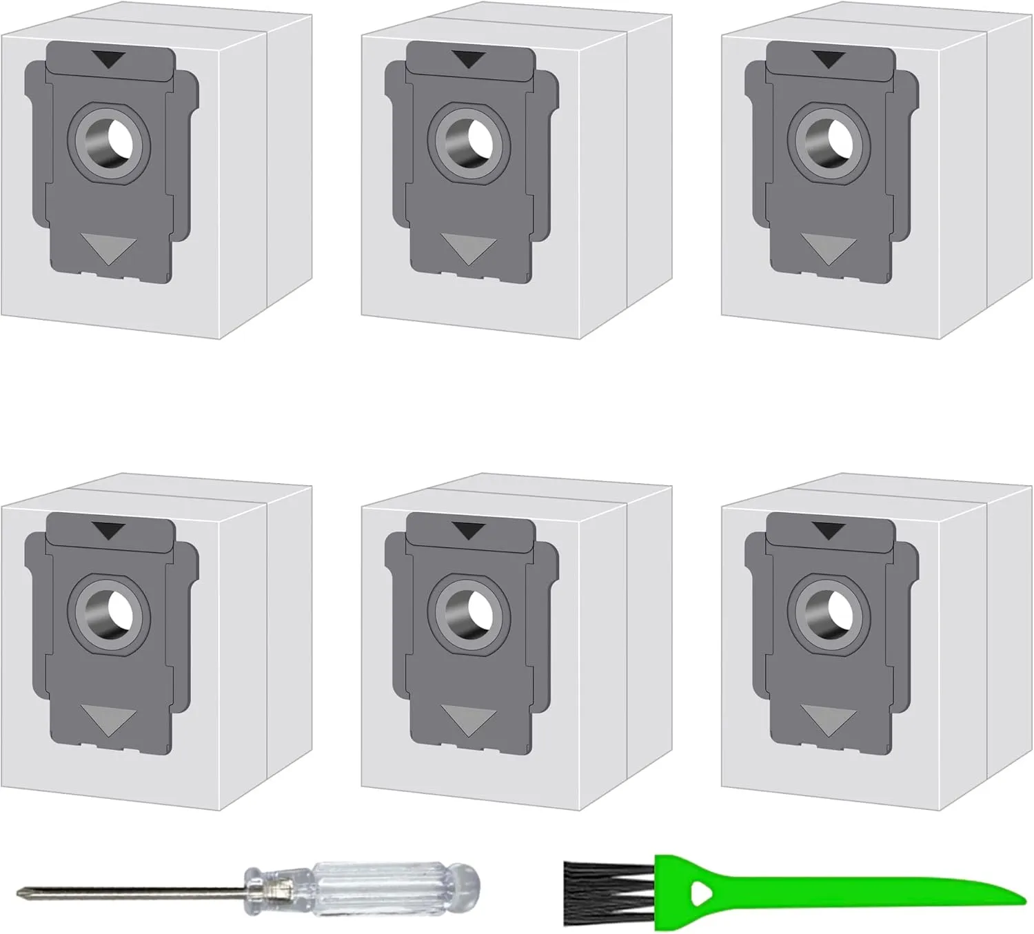 6 Pack Vacuum Bags,Dirt Disposal Bags Compatible with iRobot Roomba i & s & j Series, Replacement for i3 , i4 , i5 , i6 , J6, i7 (7550) j7, j7 i8 , s9 , I & S & J Series Automatic Dirt Disposal Bags
