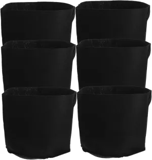 6pcs Heavy Duty Non-Woven Planting Bags Excellent Drainage and Air Permeability for Vegetable Flower and Herb Planting