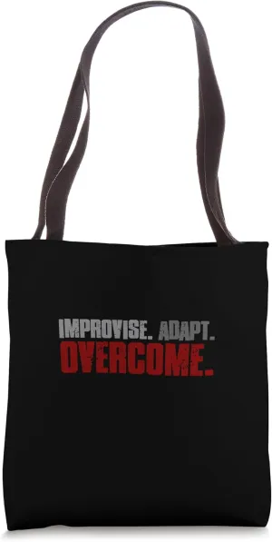 ADAPT & OVERCOME Resilient Flexible Determined Proactive Tote Bag